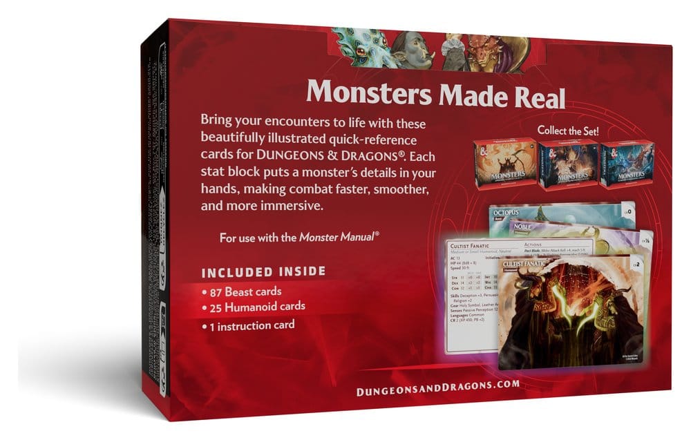 Dungeons & Dragons RPG Referenzkarten: Monster (Tiere und NSCs) (EN)