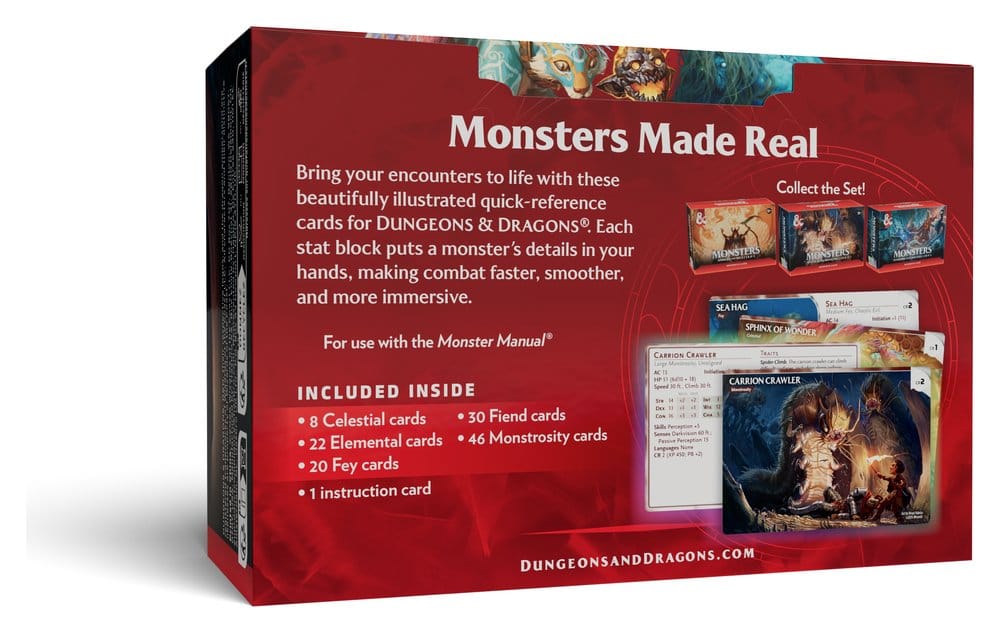 Dungeons & Dragons RPG Referenzkarten: Monster (Mystisch und Bedrohlich) (EN)