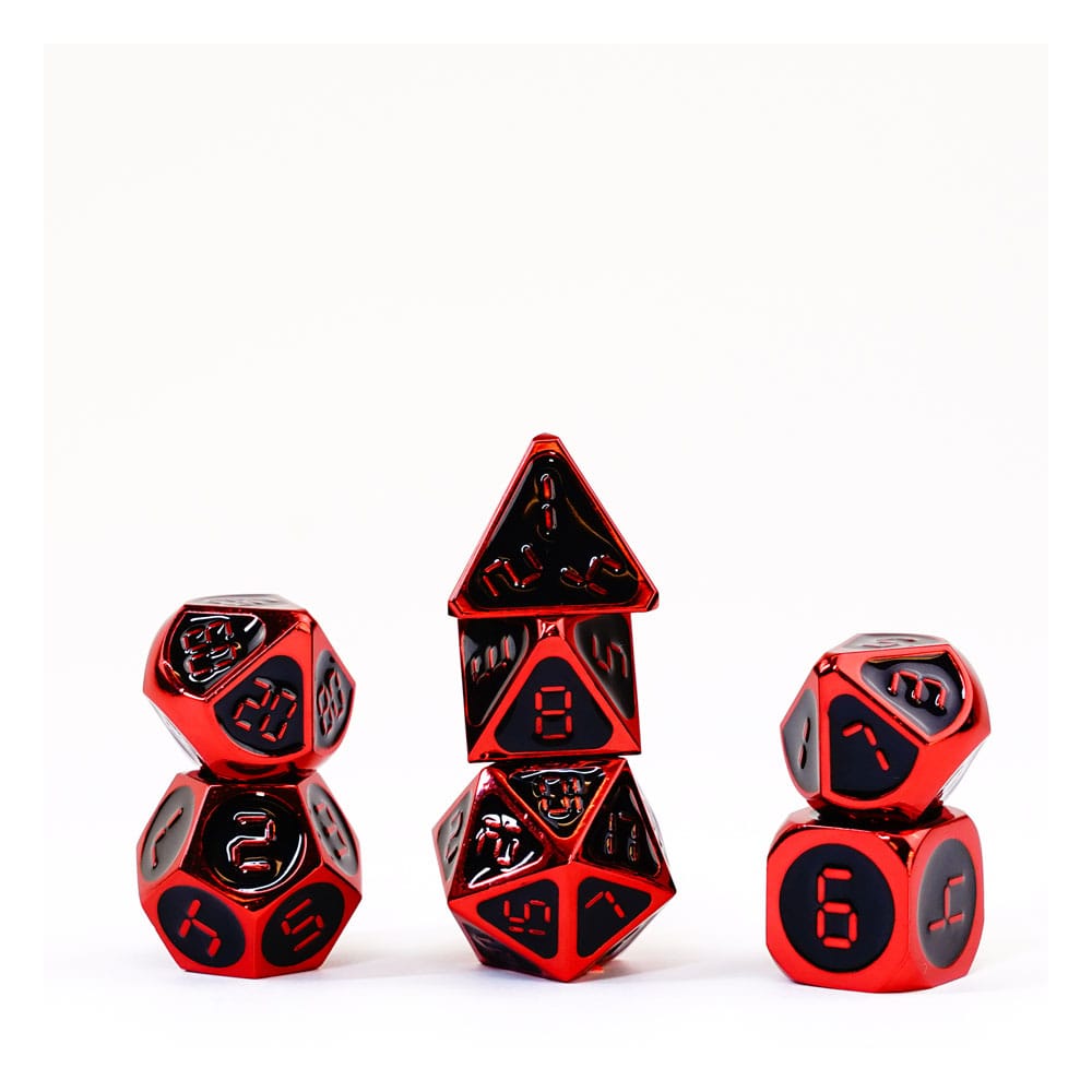 FanRoll Würfel Set Red with Black Enamel (7)