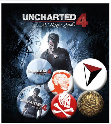 Uncharted 4 Pin Badges 6-Pack Mix 1