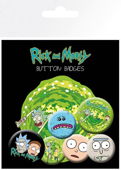 Rick and Morty Pin Badges 6-Pack Characters