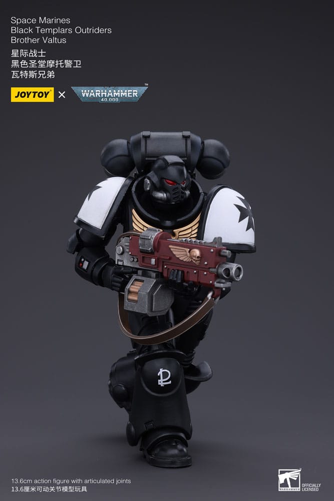 Warhammer 40k Actionfigur 1/18 Space Marines Black Templars Outriders Brother Valtus 14 cm