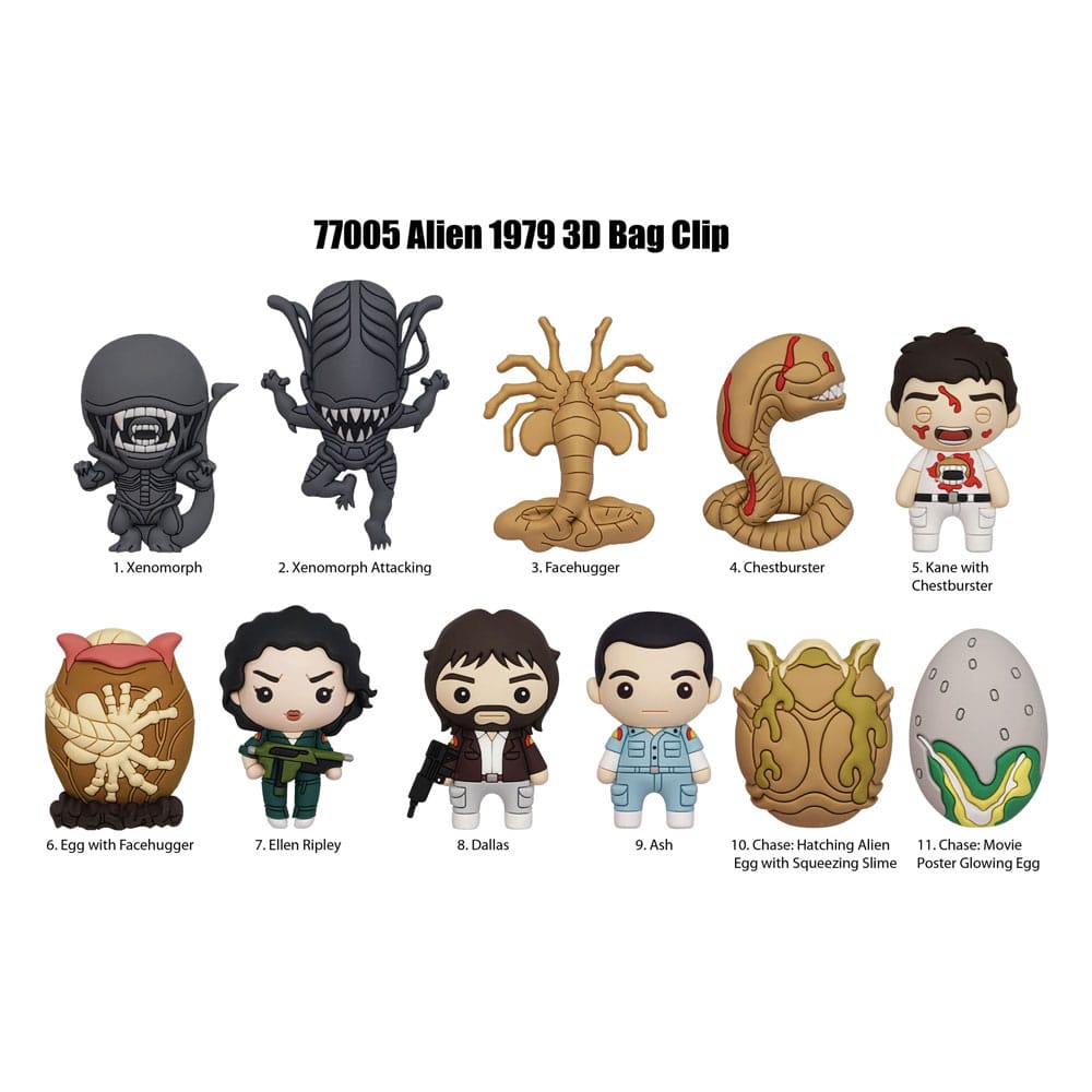 Alien 3D PVC Bag Clip Series 1
