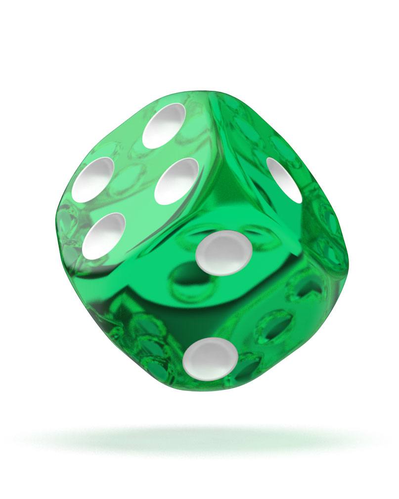 Oakie Doakie Dice D6 Dice 12 mm Translucent - Green (36)