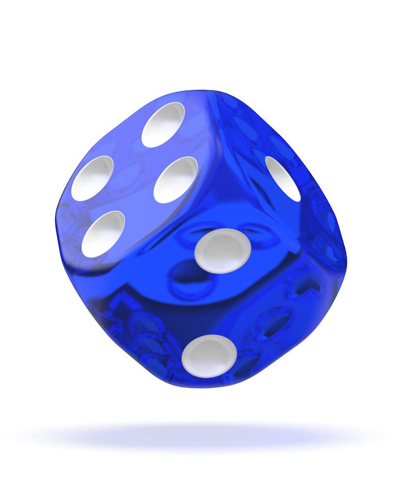 Oakie Doakie Dice W6 Würfel 12 mm Translucent - Blau (36)