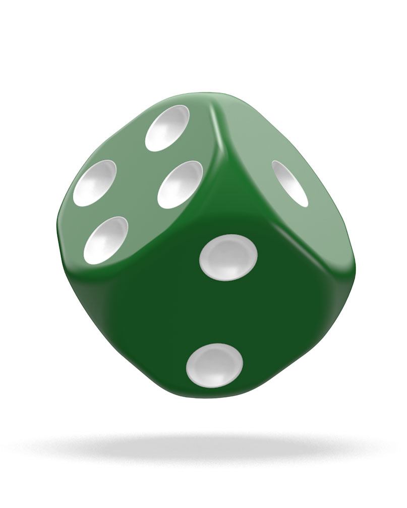 Oakie Doakie Dice D6 Dice 12 mm Solid - Green (36)