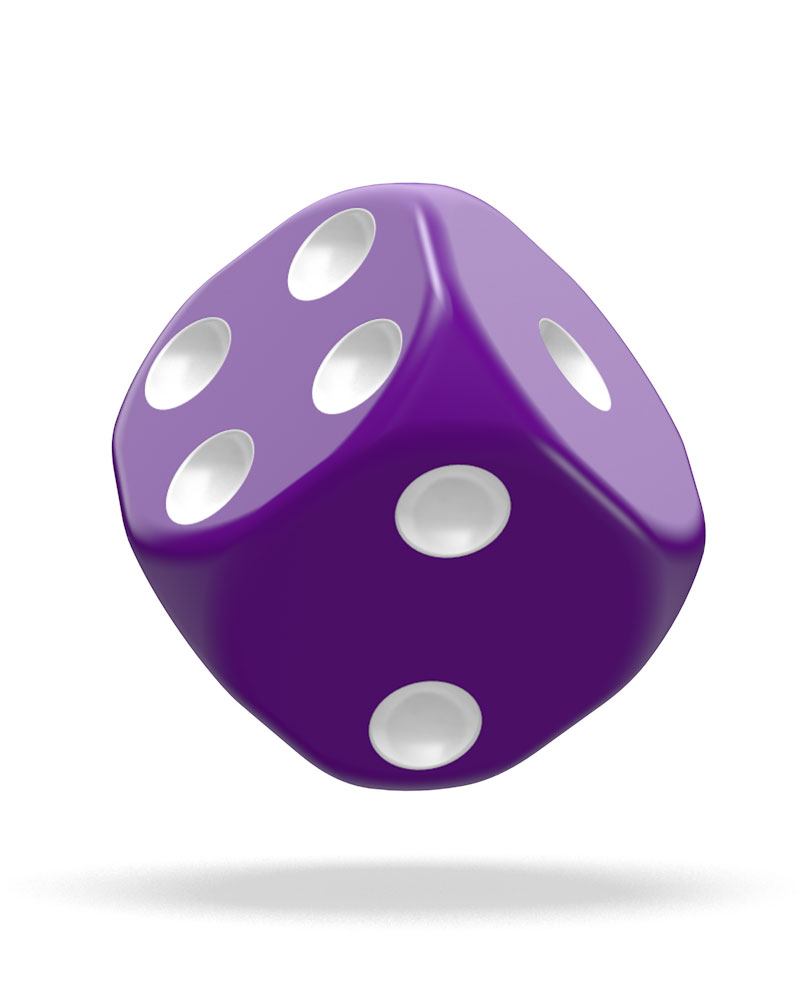Oakie Doakie Dice W6 Würfel 12 mm Solid - Lila (36)