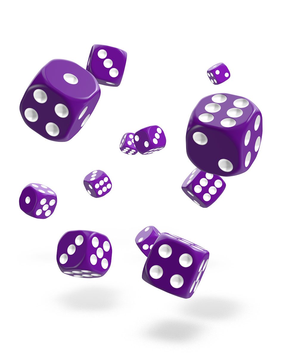 Oakie Doakie Dice D6 Dice 12 mm Solid - Purple (36)