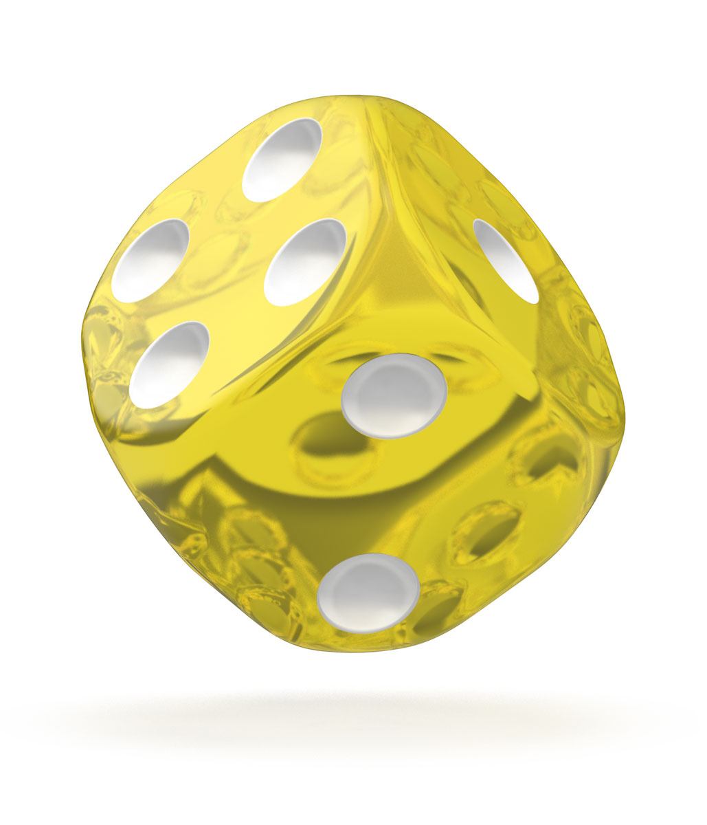 Oakie Doakie Dice D6 Dice 16 mm Translucent - Yellow (12)