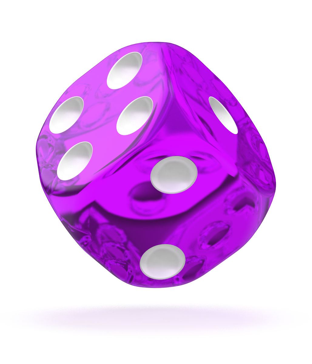 Oakie Doakie Dice D6 Dice 16 mm Translucent - Purple (12)