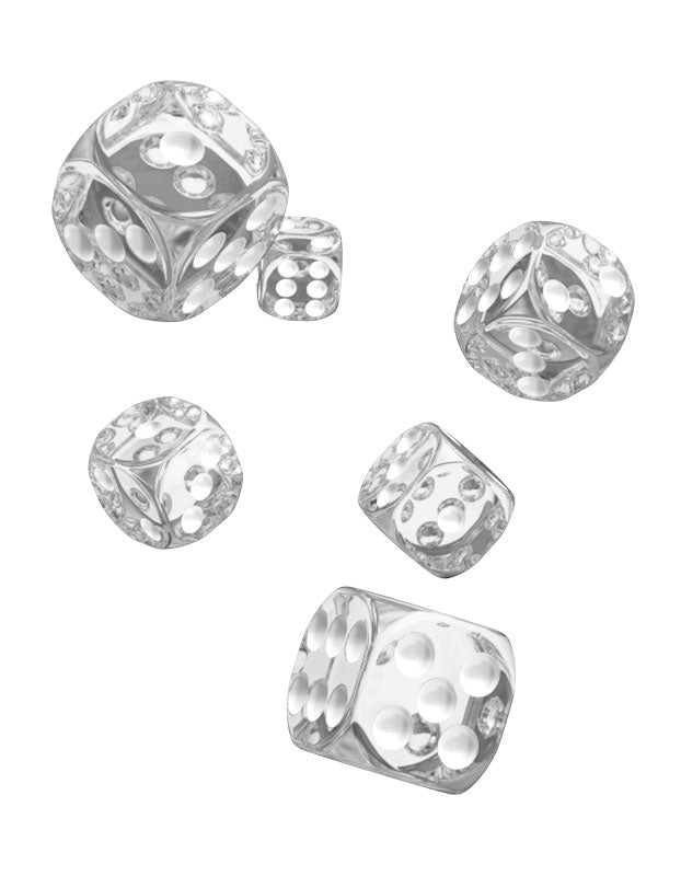 Oakie Doakie Dice D6 Dice 16 mm Translucent - Clear (12)