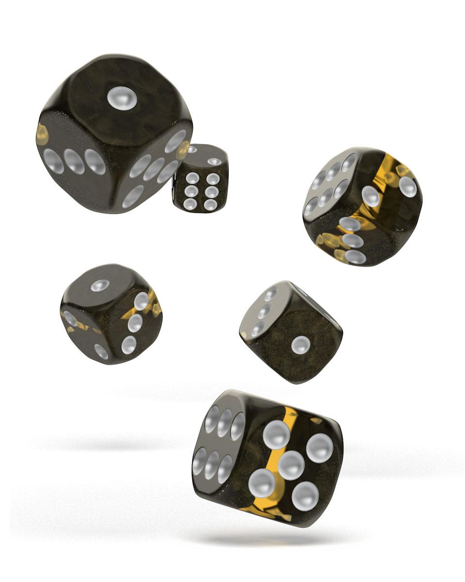 Oakie Doakie Dice D6 Dice 16 mm Enclave - Amber (12)