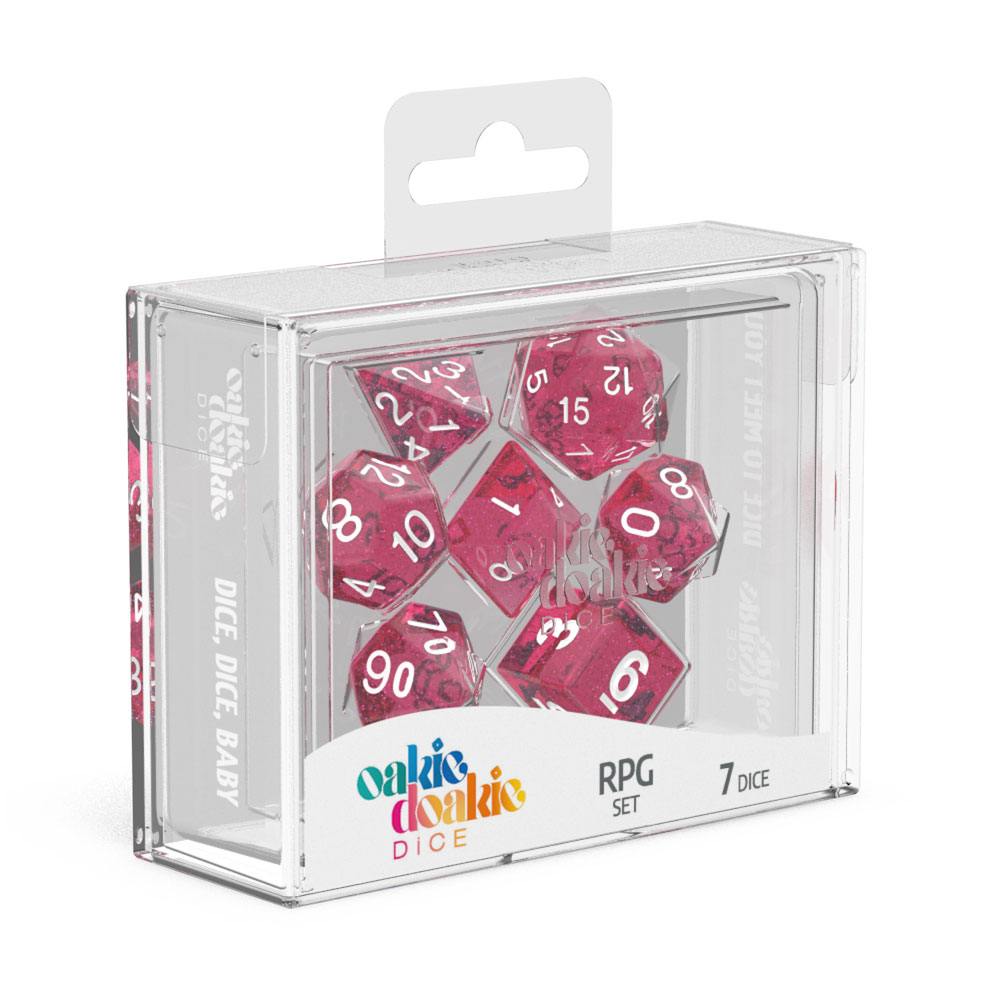 Oakie Doakie Dice Würfel RPG-Set Speckled - Pink (7)