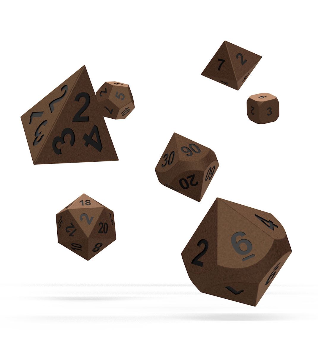 Oakie Doakie Dice Würfel RPG-Set Metal Dice - Brasstige (7)