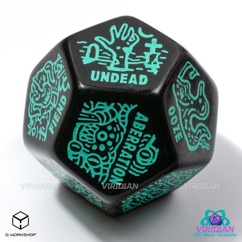 Viridian Würfel Jumbo Würfel Monster Generator Die D12 Schwarz