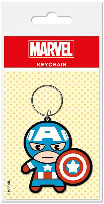 Marvel Comics Rubber Keychain Kawaii Captain America 6 cm