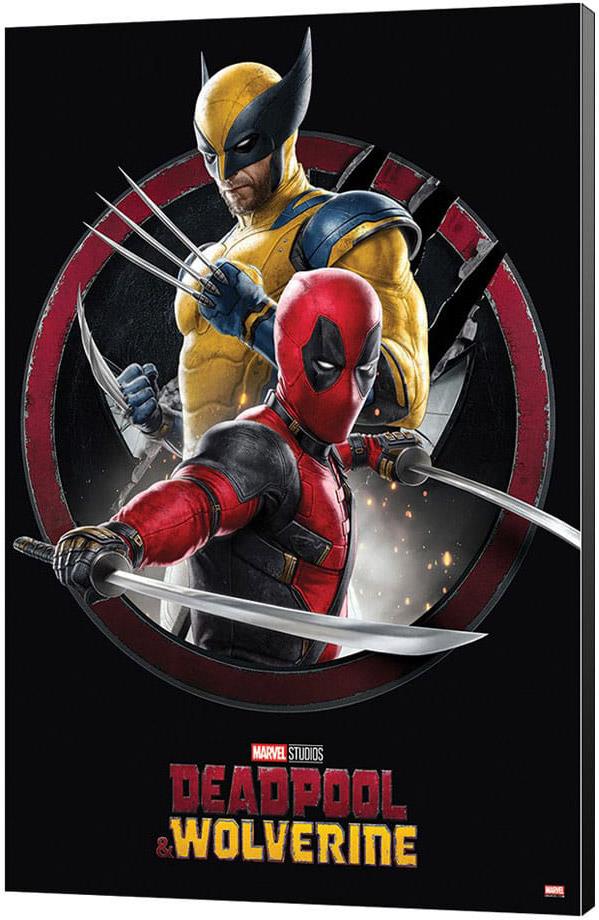Marvel Wooden Wall Art Deadpool & Wolverine 01 Action 35 x 50 cm