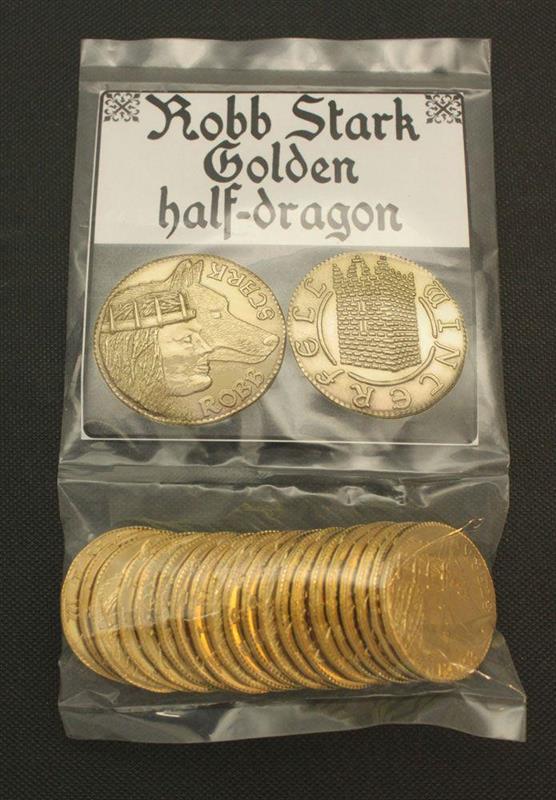 Game of Thrones Coin Set Robb Stark Golden Half-Dragons