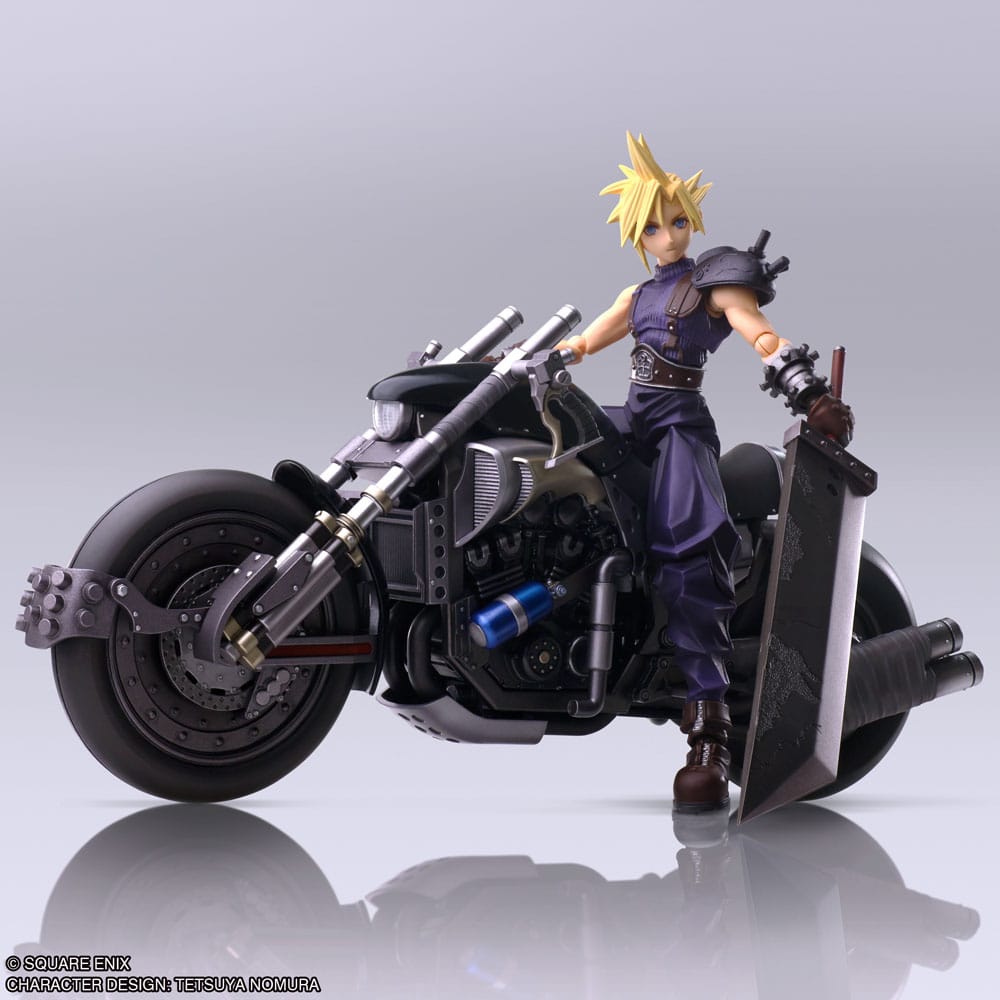 Final Fantasy VII Bring Arts Action Figure and vehicle Cloud Strife & Hardy-Daytona 15 cm 