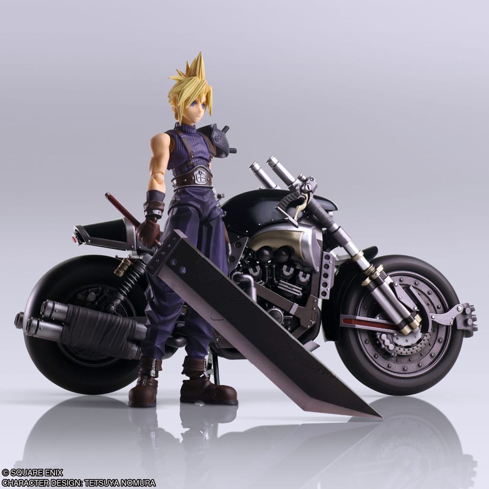 Final Fantasy VII Bring Arts Action Figure and vehicle Cloud Strife & Hardy-Daytona 15 cm 