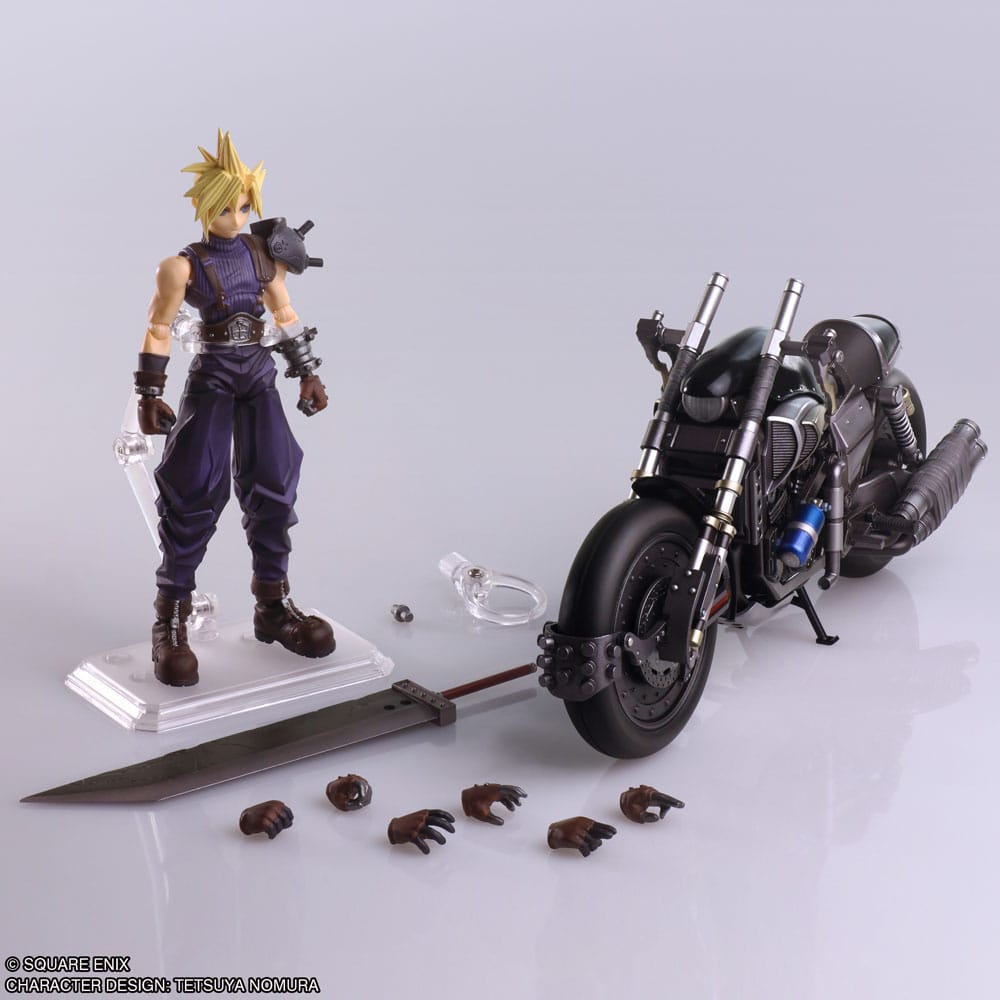 Final Fantasy VII Bring Arts Action Figure and vehicle Cloud Strife & Hardy-Daytona 15 cm 