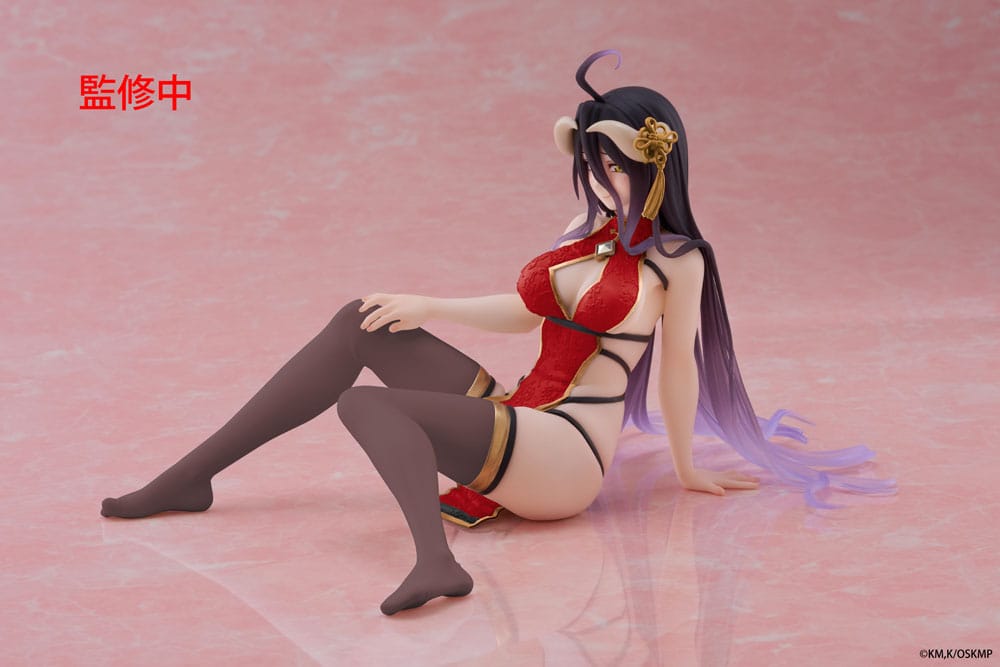 Overlord PVC Statue Desktop Cute Figure Albedo Chinese Dress Ver. Renewal 13 cm 