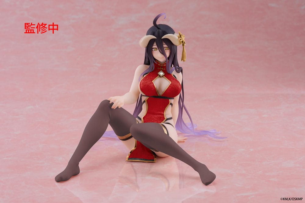 Overlord PVC Statue Desktop Cute Figure Albedo Chinese Dress Ver. Renewal 13 cm 