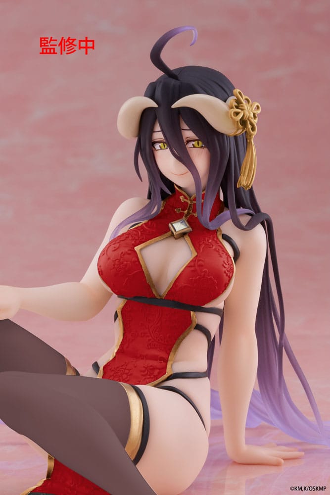 Overlord PVC Statue Desktop Cute Figure Albedo Chinese Dress Ver. Renewal 13 cm 