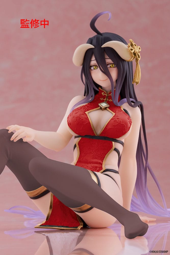 Overlord PVC Statue Desktop Cute Figure Albedo Chinese Dress Ver. Renewal 13 cm 