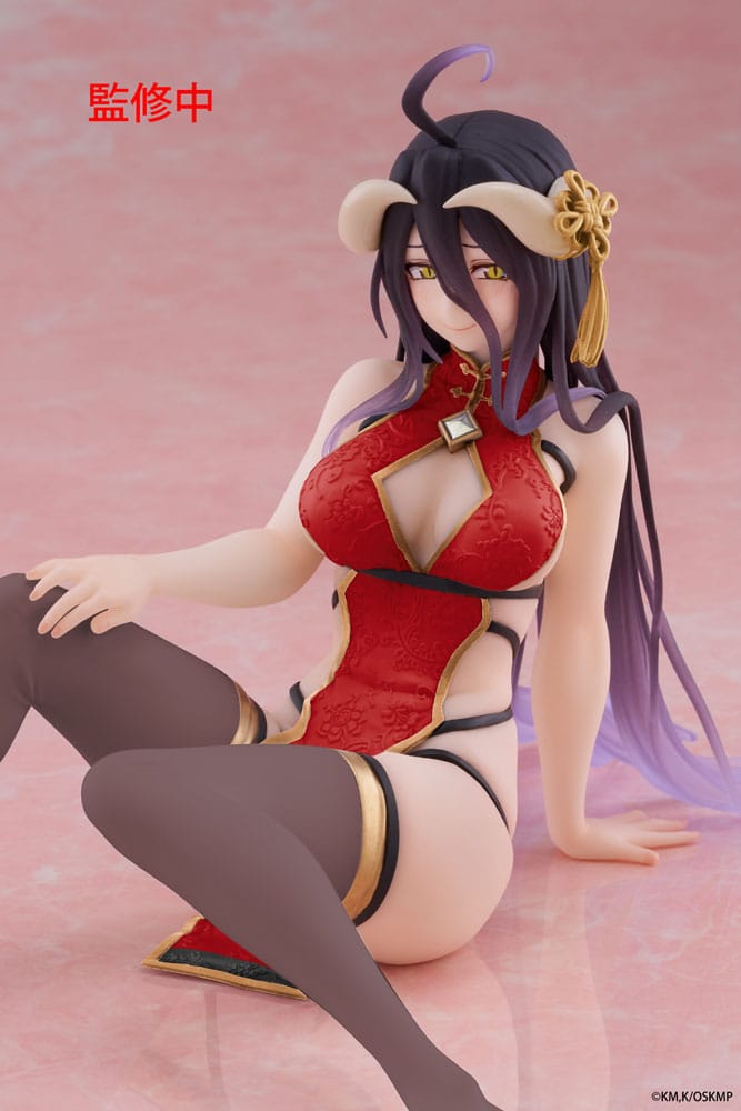 Overlord PVC Statue Desktop Cute Figure Albedo Chinese Dress Ver. Renewal 13 cm 