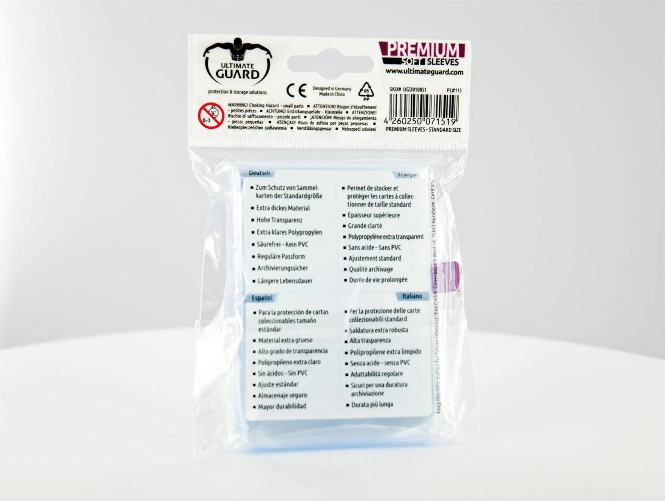 Ultimate Guard Premium Soft Sleeves Standard Size Transparent (100)
