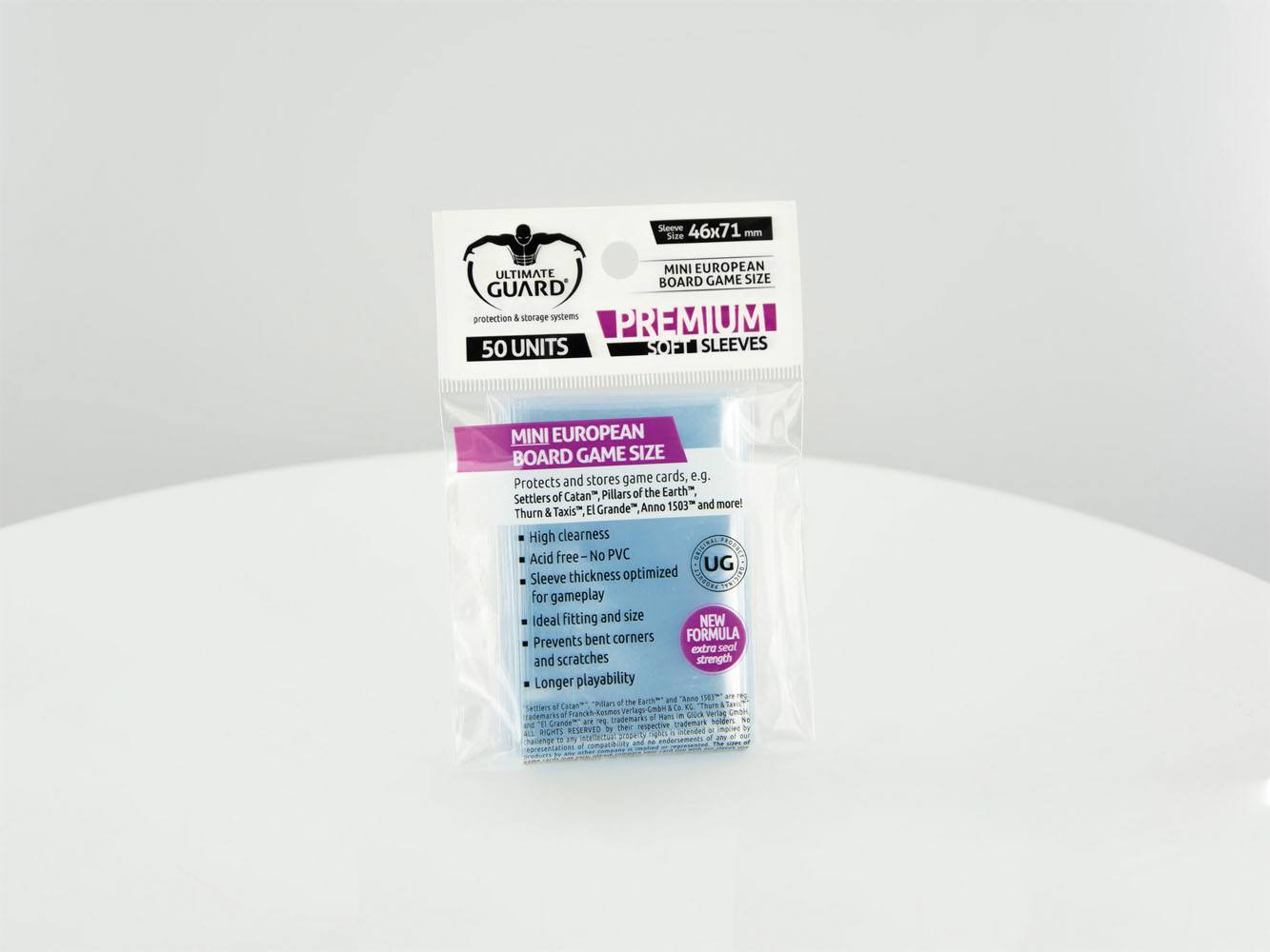 Ultimate Guard Premium Soft Sleeves für Brettspielkarten Mini European (50)