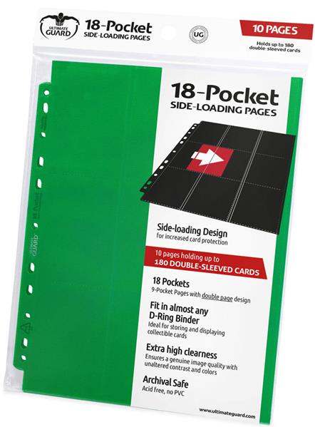 Ultimate Guard 18-Pocket Pages Side-Loading Grün (10)