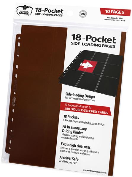 Ultimate Guard 18-Pocket Pages Side-Loading Braun (10)