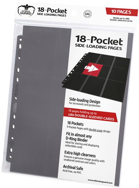 Ultimate Guard 18-Pocket Pages Side-Loading Grey (10)