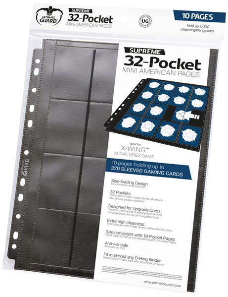 Ultimate Guard 32-Pocket Pages Mini American Schwarz (10)
