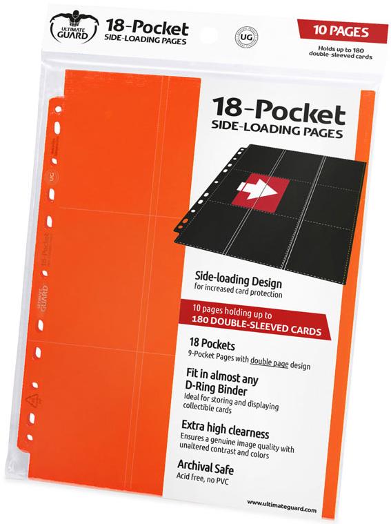 Ultimate Guard 18-Pocket Pages Side-Loading Orange (10)