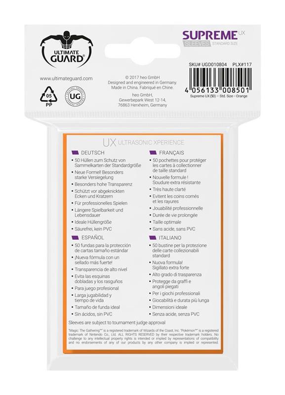 Ultimate Guard Supreme UX Sleeves Standard Size Orange (50)