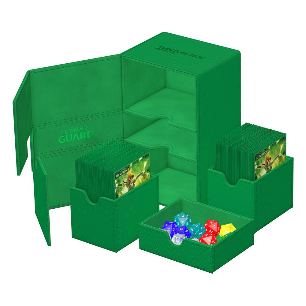 Ultimate Guard Twin Flip`n`Tray 160+ XenoSkin Monocolor Grün