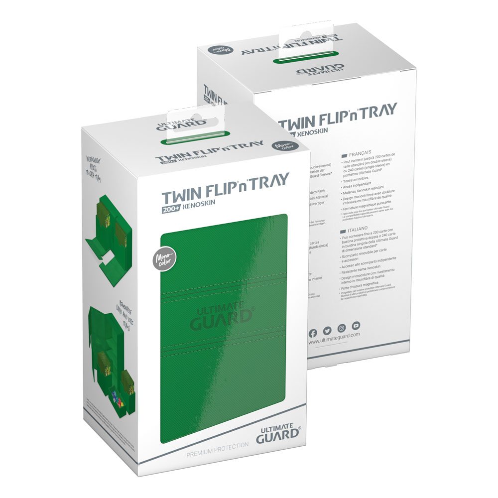 Ultimate Guard Twin Flip`n`Tray 200+ XenoSkin Monocolor Grün