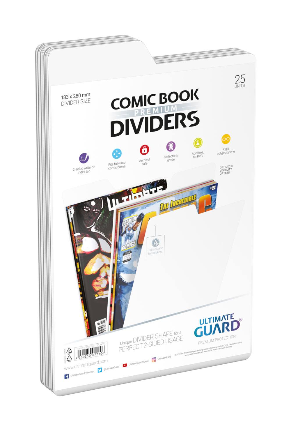 Comic Book Dividers - Weiß, Premium (25) - Ultimate Guard