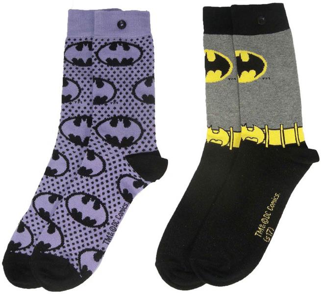 DC Comics Ladies Socks 2-Pack Batman Purple
