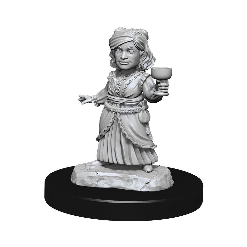 D&D Nolzur's Marvelous Miniatures unbemalt Silver Dragon Wyrmling & Female Halfling