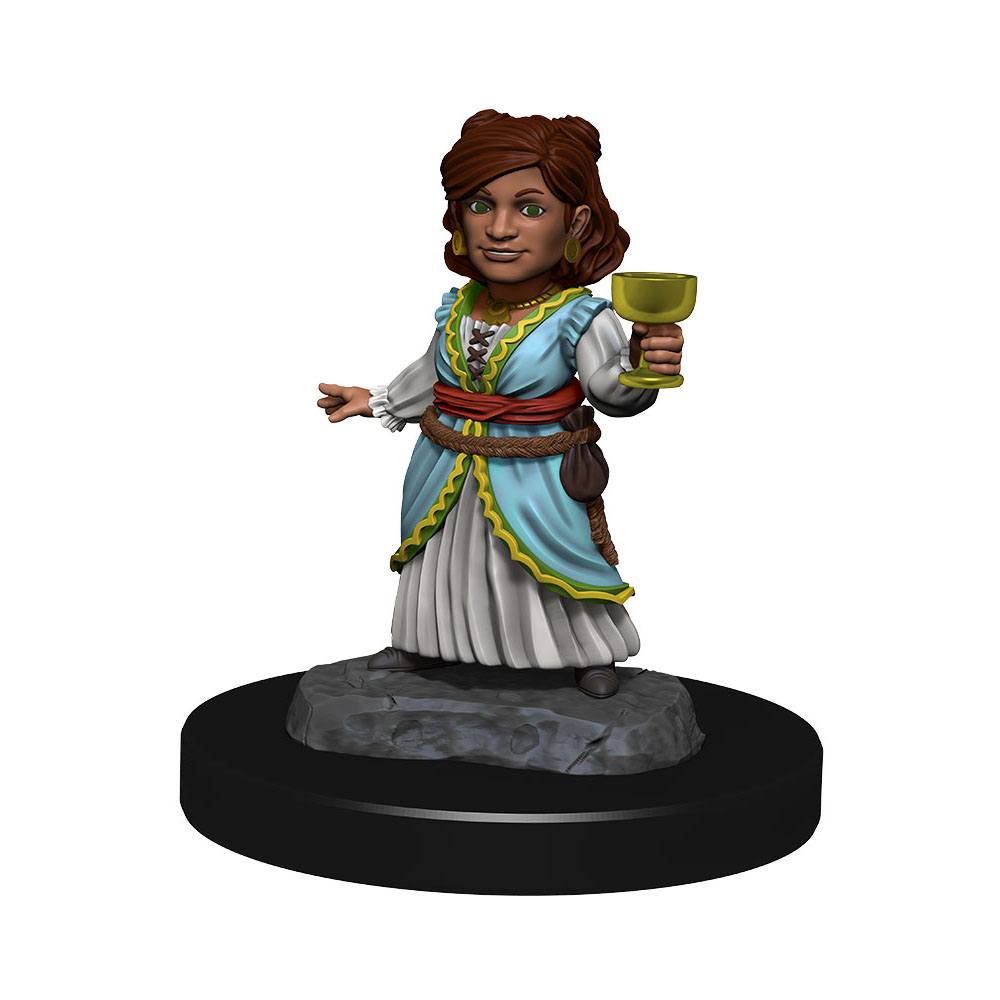 D&D Nolzur's Marvelous Miniatures unbemalt Silver Dragon Wyrmling & Female Halfling