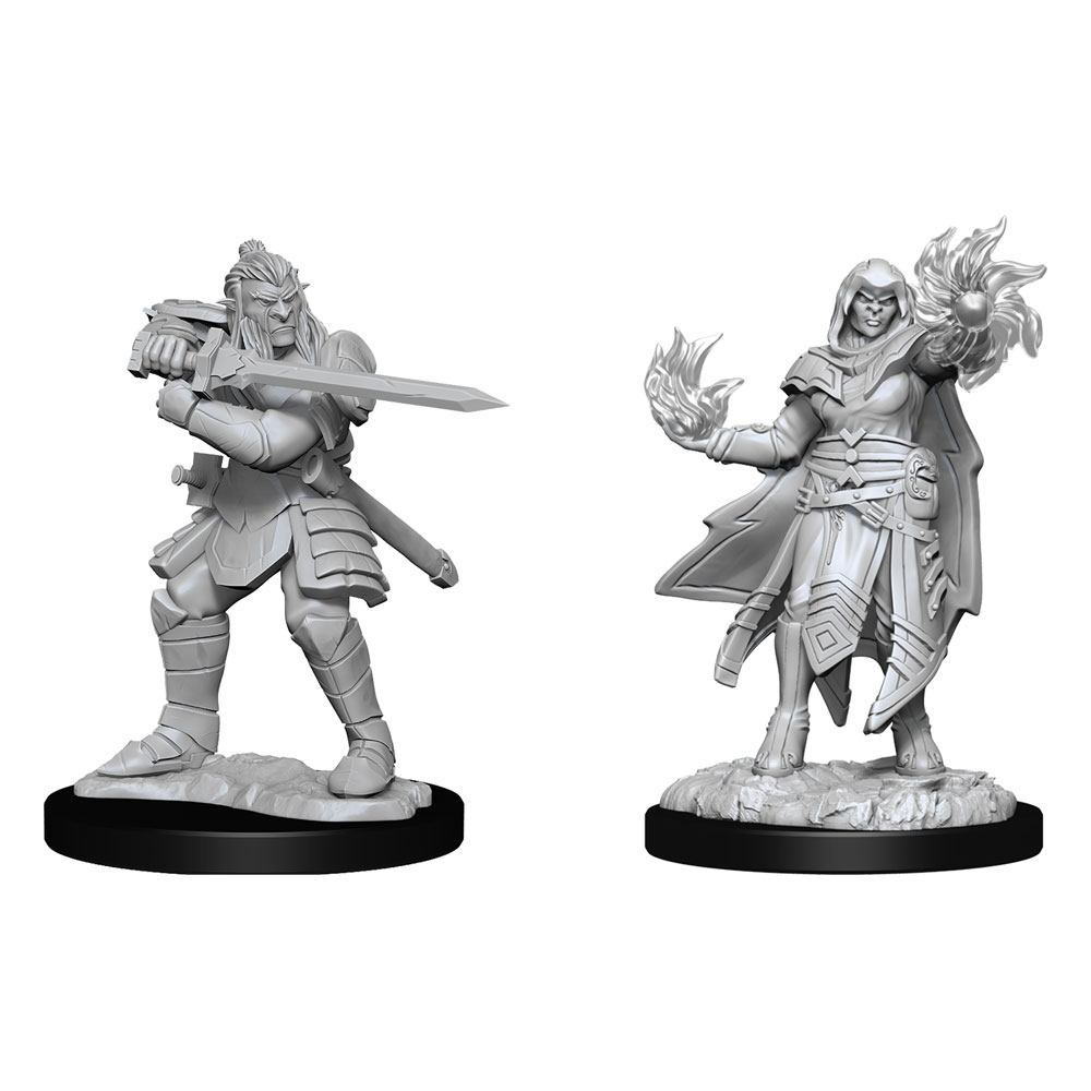 D&D Nolzur's Marvelous Miniatures Unpainted Miniatures Hobgoblin Fighter Male & Hobgoblin Wizard Female