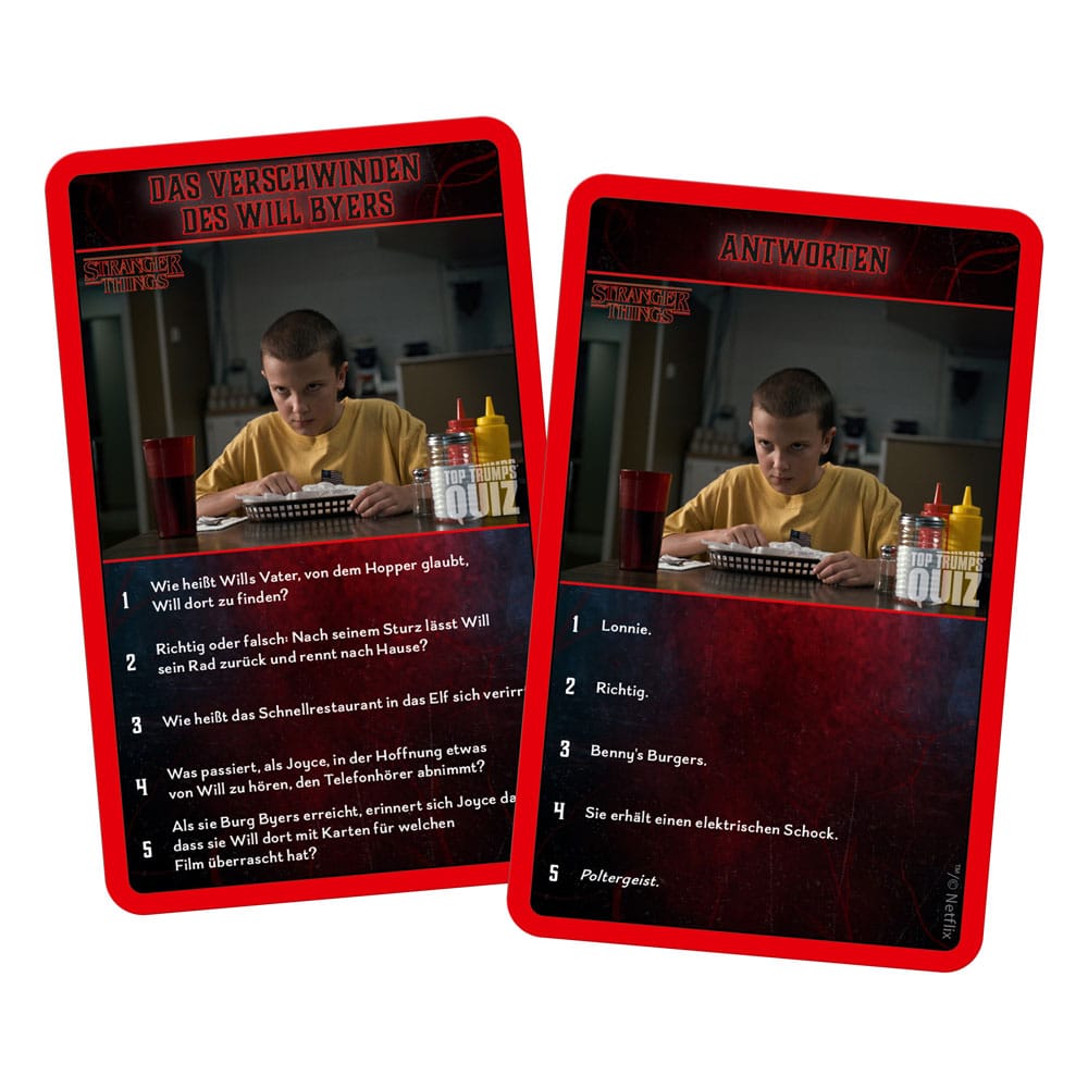 Stranger Things Card Game Top Trumps Quiz (GER)