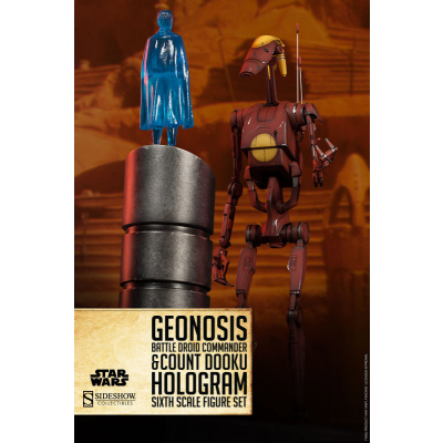 Actionfigur - Geonosis Battle Droid Commander & Count Dooku Hologram 1/6 30 cm - STAR WARS