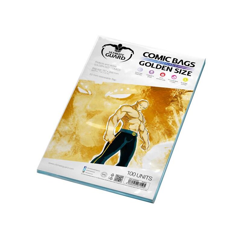 Ultimate Guard Comic Bags Resealable Golden Size (100)