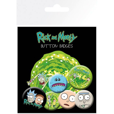Rick and Morty Pin Badges 6-Pack Characters