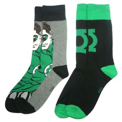 DC Comics Mens Socks 2-Pack Green Lantern